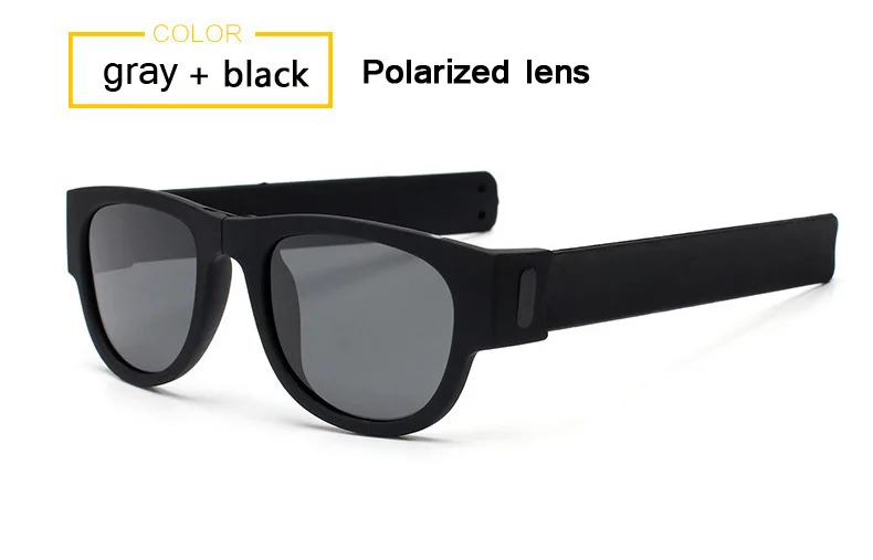 Модные мини складные поляризованные солнцезащитные очки для женщин и мужчин крутые модные уличные спортивные солнцезащитные очки UV400 браслет Oculos s201 - Цвет линз: c7