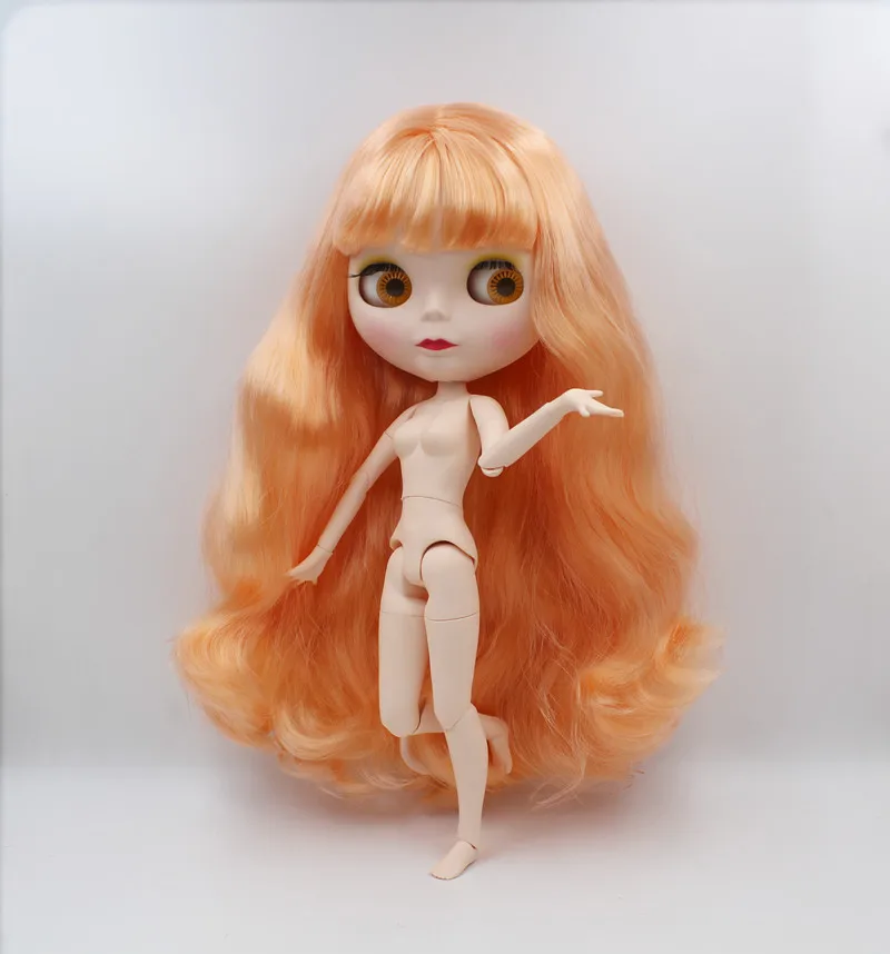 Кукла Blygirl кукла Blyth светло оранжевые курчавые волосы с кисточками 1/6 телесного