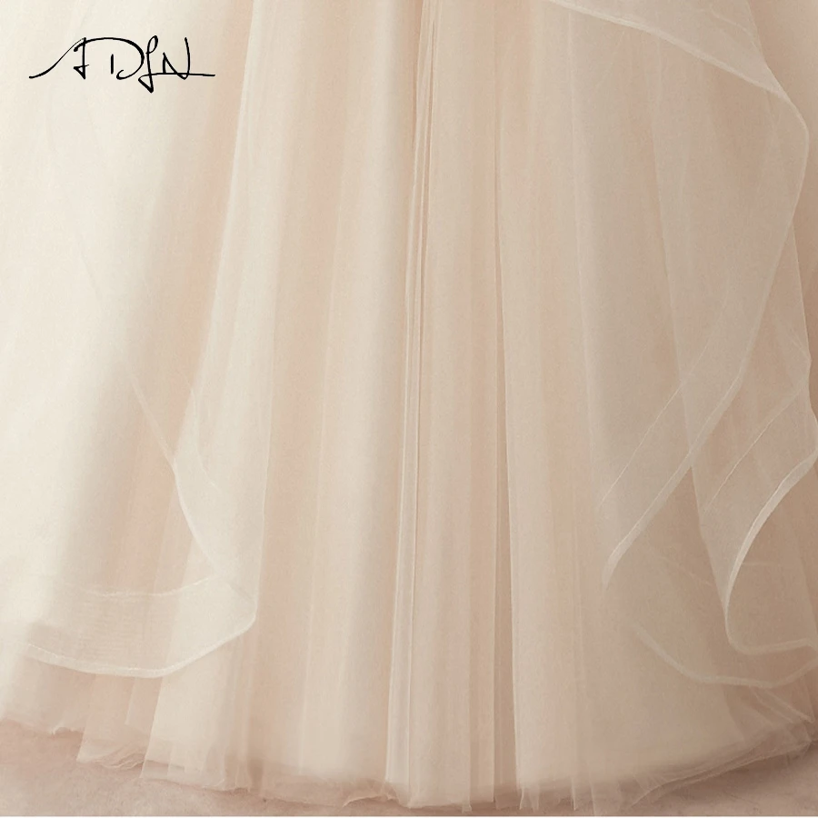 ADLN элегантное бальное платье Свадебные платья Спагетти ремни плиссированные оборки принцесса свадебные платья Robe De Mariage на шнуровке сзади