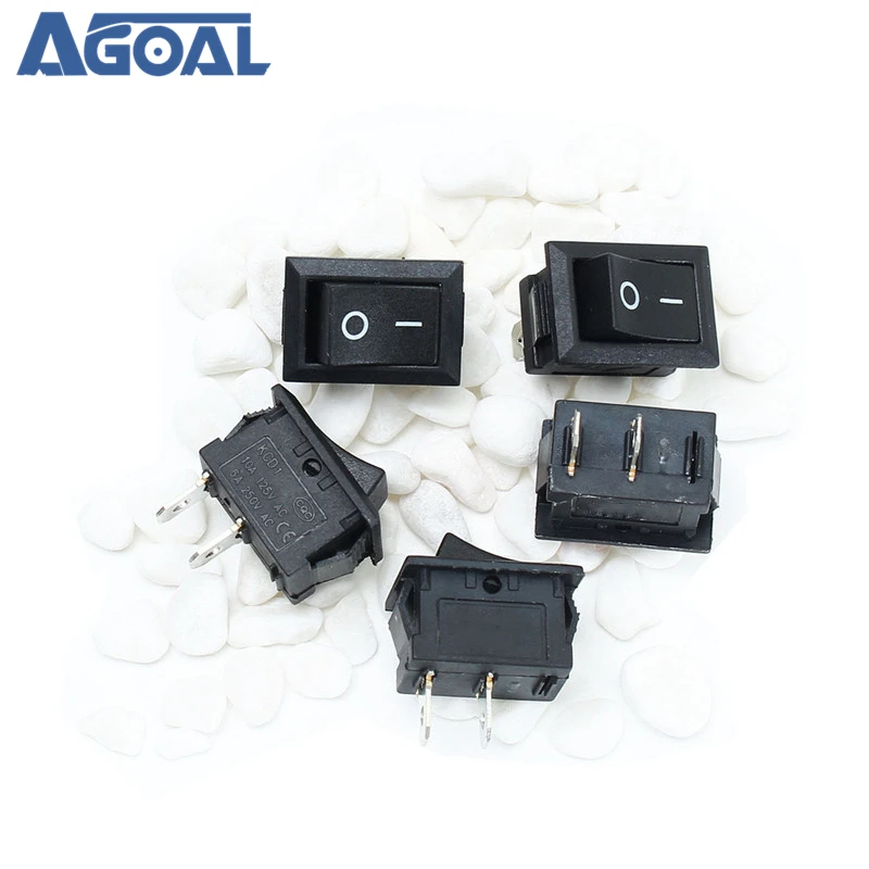 Mini interruptor de botón rojo 6A-10A 110V 250V KCD1-1012Pin Snap-in de encendido//apagado 30 un