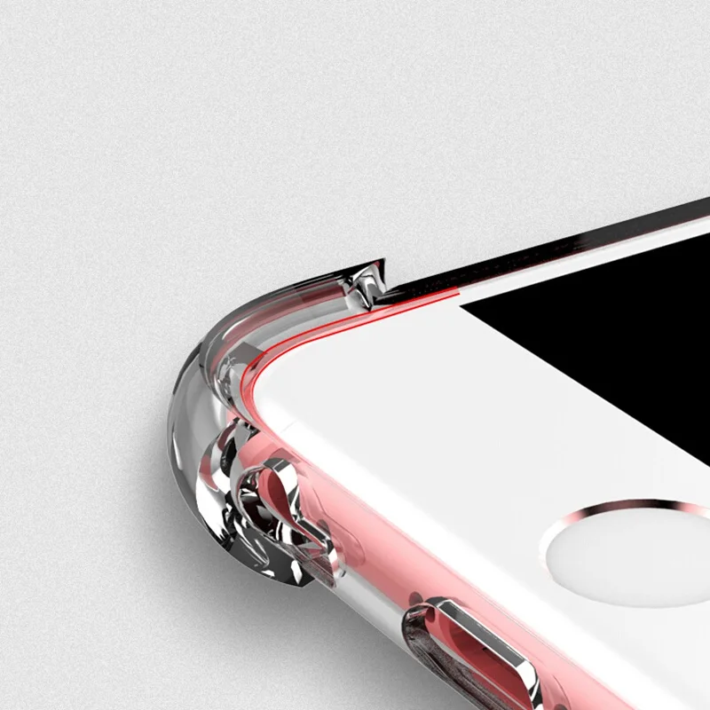 Модные мягкие ясно ТПУ антидетонационных чехол для iPhone X 5 5S 6 S плюс 7 8 прозрачный с