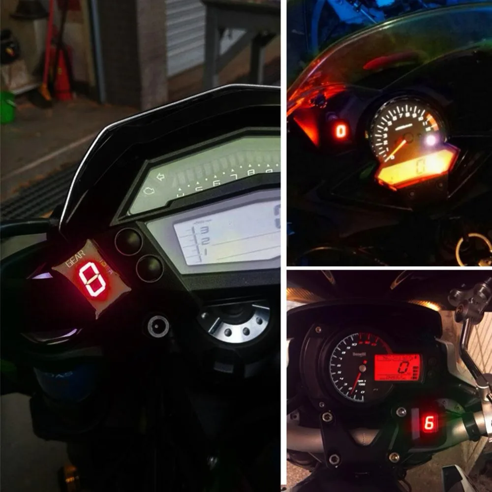 

Motorcycle Plug Mount 6 Speed Gear Display Indicator 1-6 Display Shift Lever Sensor for Kawasaki Gear Display RED LED Hot Sale