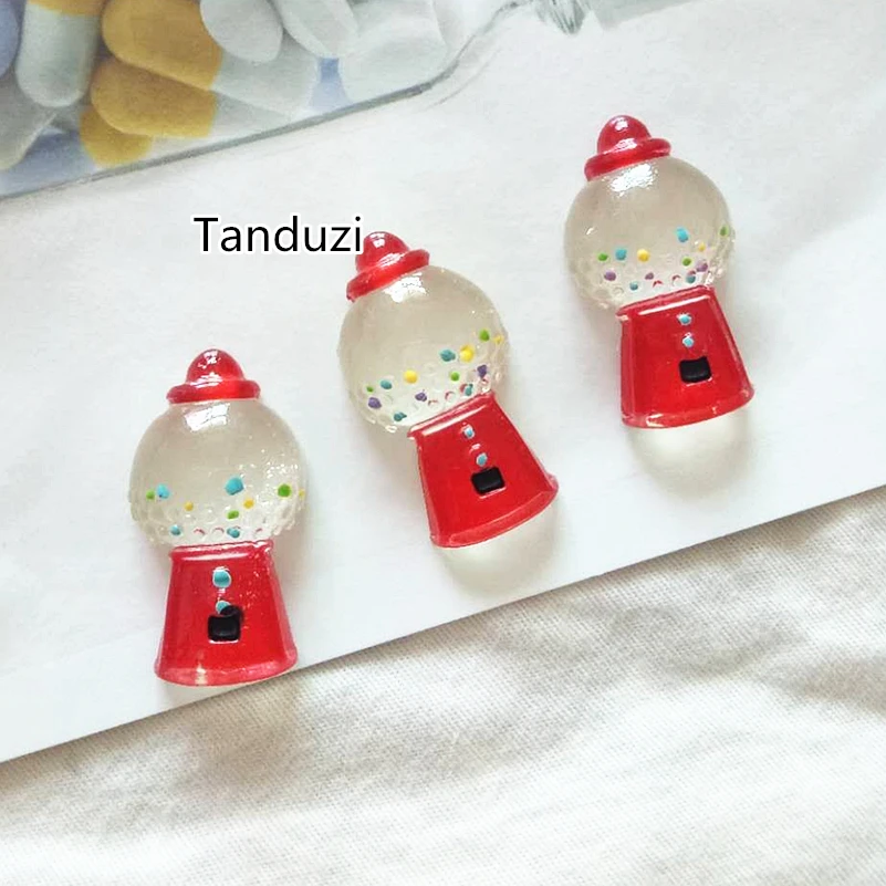 

Tanduzi Wholesale 100PCS Cute Sweet Resin Mini Candy Machine Bubble Flatback Cabochons For DIY Phone Case Decoration