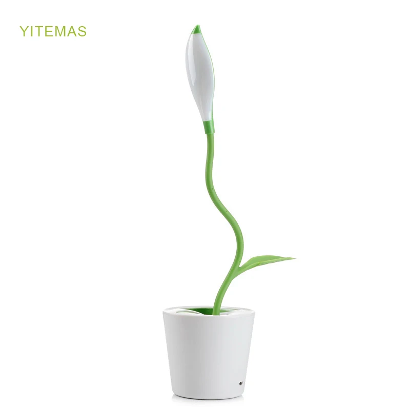 LED student desk lamp 3 stage dimmable with touch switch brush pot design foldable and adjustable table arm | Освещение