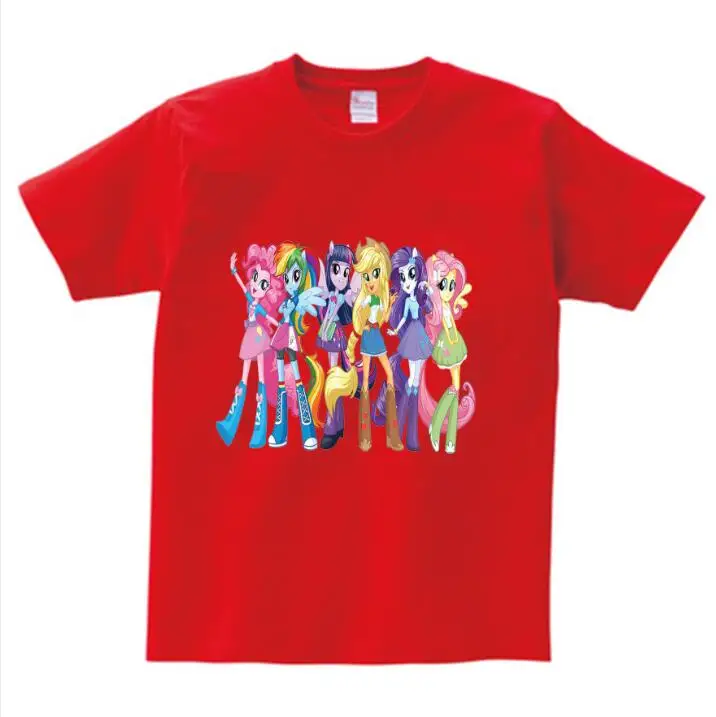 Детские футболки «My Little Poli» для девочек; хлопковые футболки принцессы с героями мультфильмов; Детские футболки; летняя одежда для маленьких мальчиков; NN - Цвет: red childreT-shirt