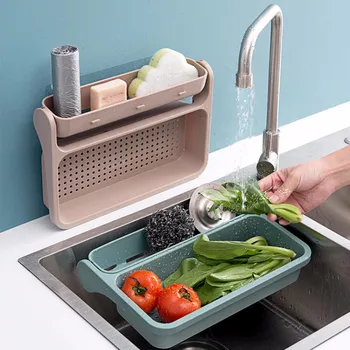 

Sink drain rack fruit drain basket kitchen non-perforated wall hanging sink vegetable storage rack XI2281628