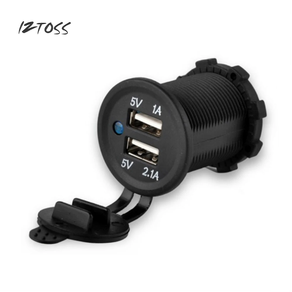 IZTOSS 2.1A/1A Высокая мощность Автомобильный адаптер конвертер Водонепроницаемый 12 в