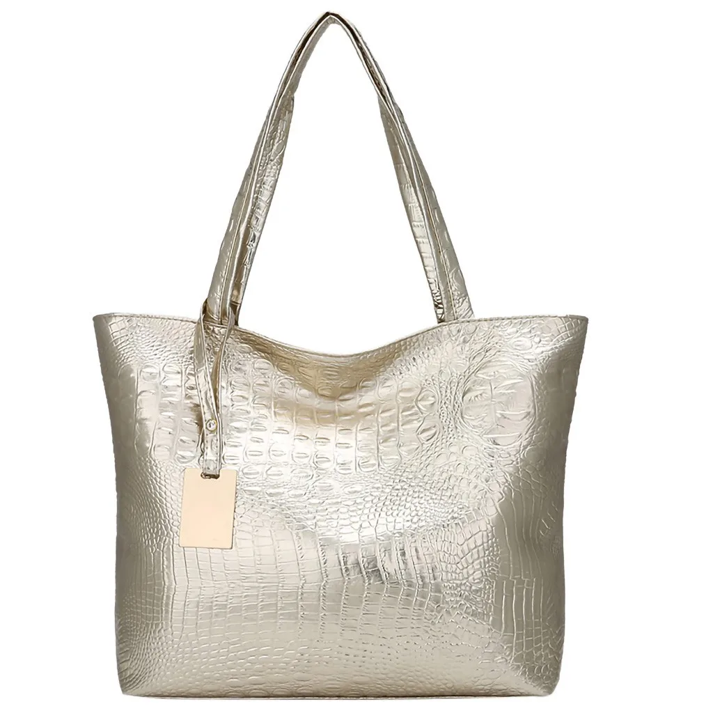 

Ladies Fashion Alligator Solid Large Capacity Shoulder Tote Bags Luxury Handbags Women Bags Designer Clips Colors Shoulder Bag