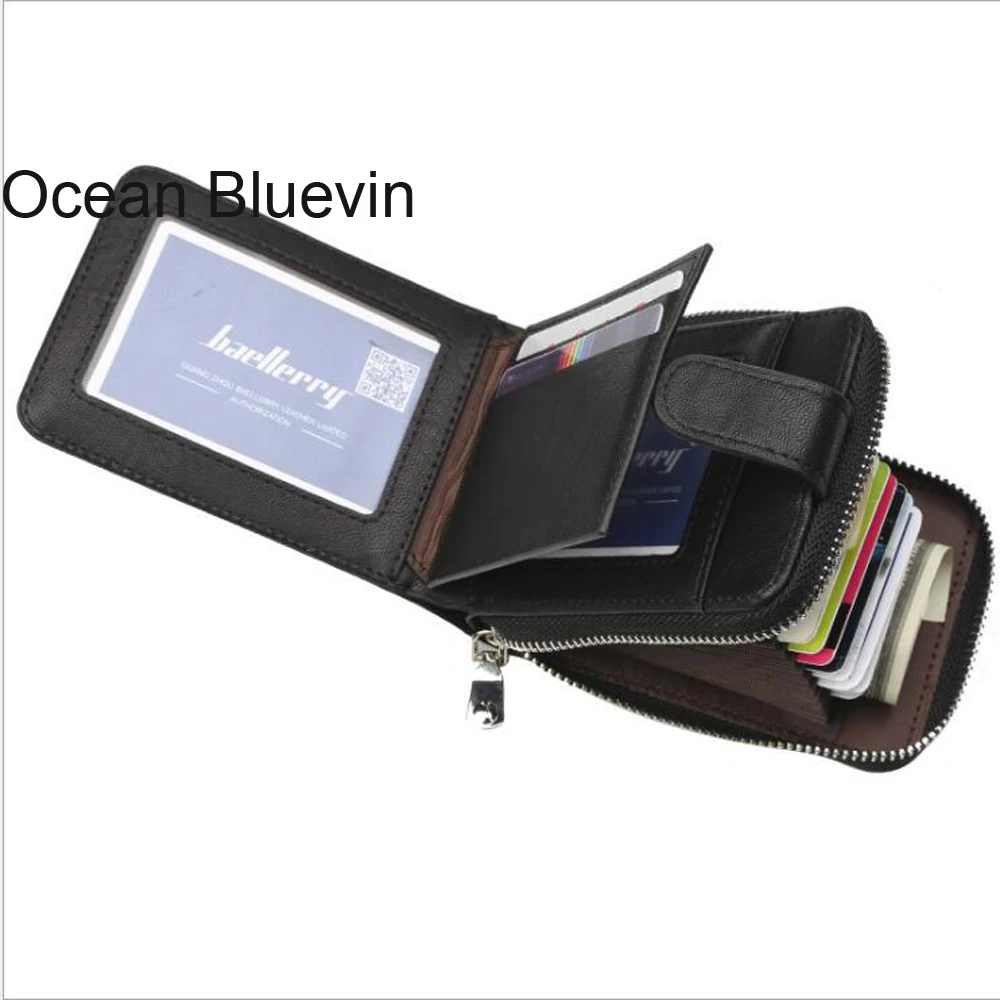 

OCEAN BLUEVIN Men's Wallet Business Multi-Card Position Organ Card Youth Multi-Function Zipper Wallet Coin Purse