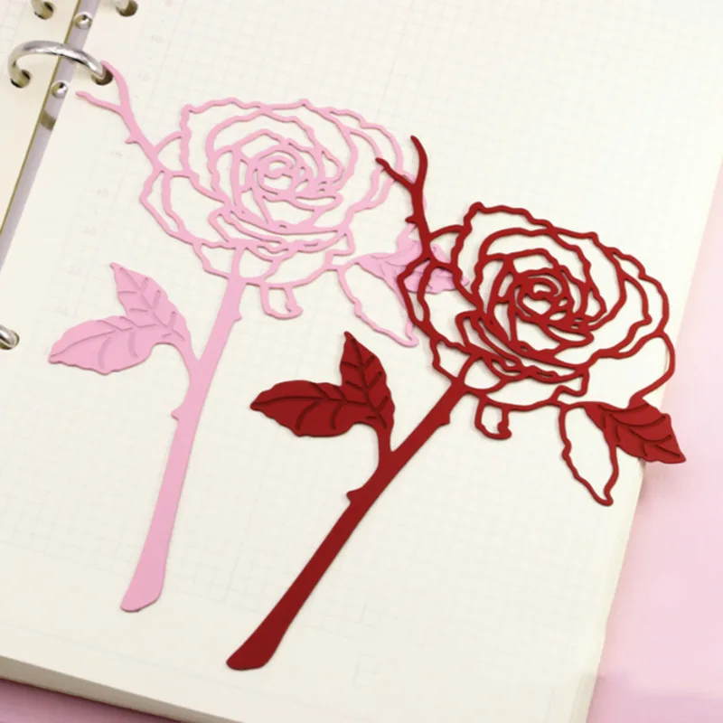 

1 Pcs New Lovely Best Quality Reading Metal Rose Style Bookmark Book Label Present For Home Office School Stickers