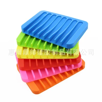 

Silica gel Kitchen Bathroom Flexible Soap Dish Plate Holder Tray Soapbox Drop ship