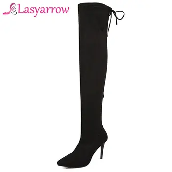 

Lasyarrow Big Size 32-43 Women Autumn Winter Shoes for Women Boots Over The Knee Boots Ladies Thin High Heels Long Boots F101