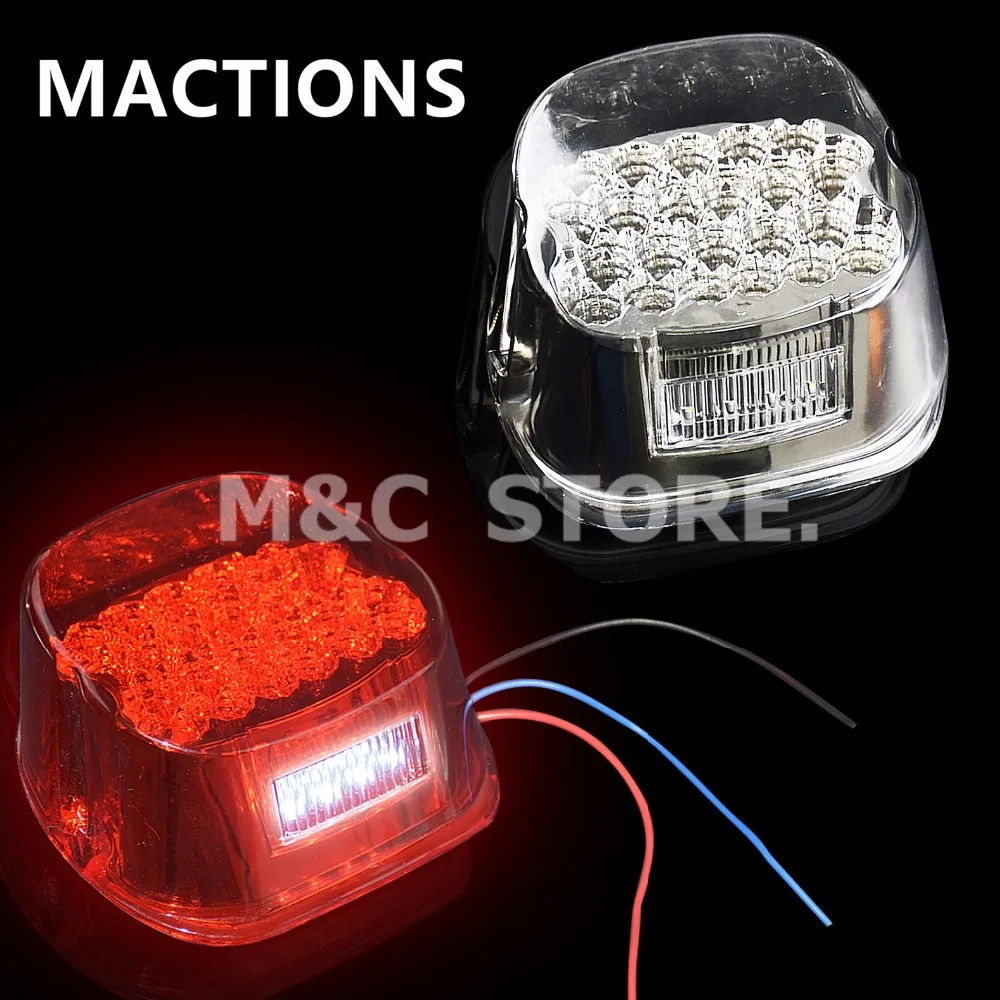

22 LED Motorcycle Tail Brake Stop Light For Harley Dyan Softail Sportster XL FLH FX 1999-UP Chrome /Red