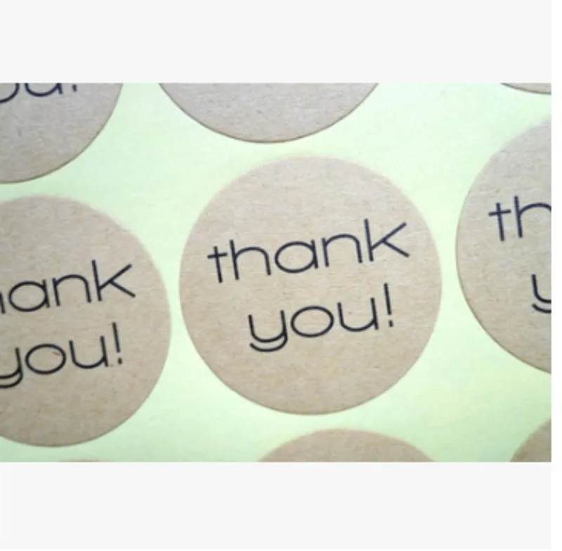360pcs Kraft round "thank you" 3.5cm Gift Seal Label Sticker For Bakery Cookie Bag Candy Chocolate Box Craft Packaging Decorati