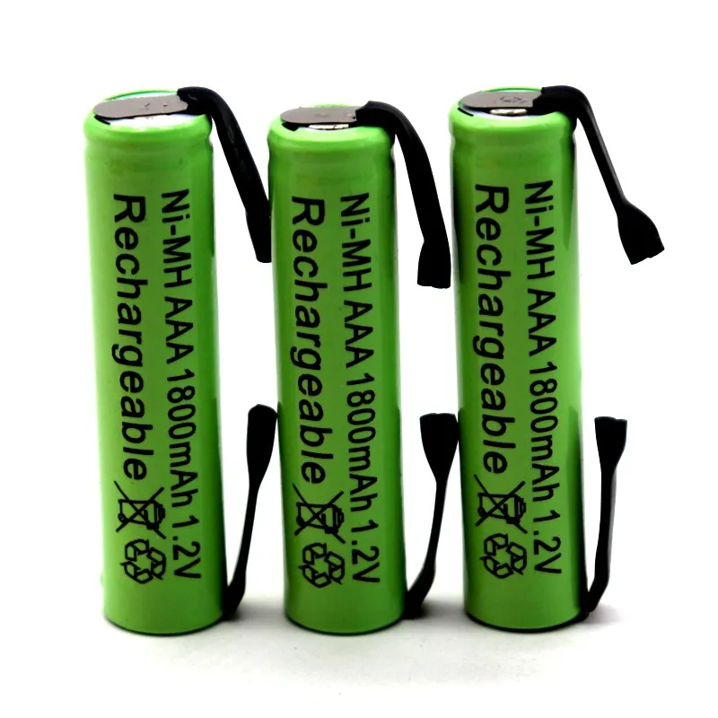 Daweikala Ni-MH 1,2 V AAA аккумулятор 1800mah с вкладками для сварки для Электробритва Philips Braun, зубная щетка