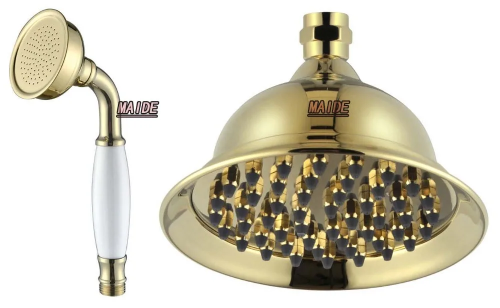 Brass & ceramics PVD TI gold Telephone Hand Held Shower with 8 inch