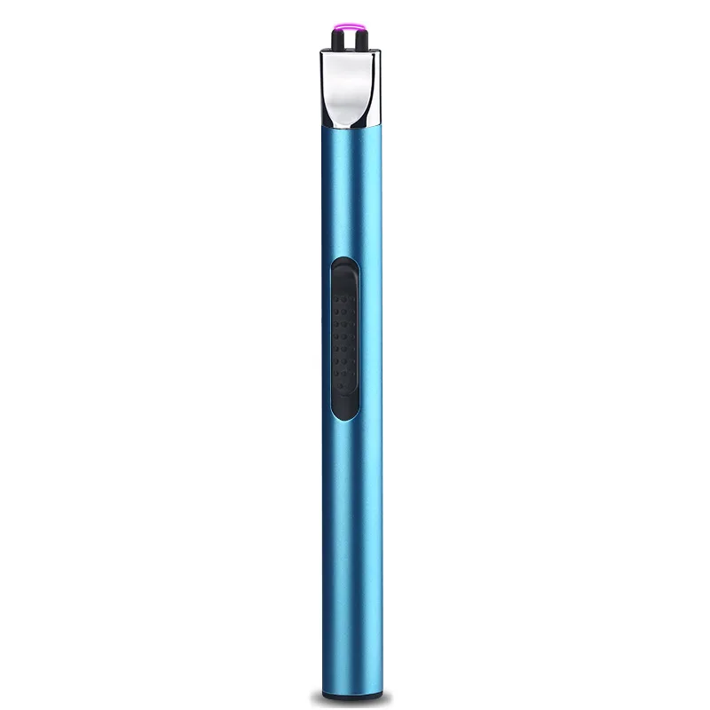 Тонкий барбекю свечи зажигания Электрический Импульсный дуга Зажигалка беспламенный безопасный кухня перезаряжаемые зажигания USB зажигалки - Цвет: blue
