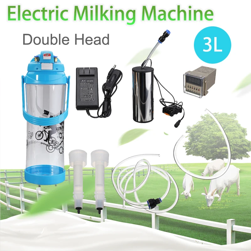 3L//0.8Gal Electric Barrel Milking Machine Goat Milker Portable Vacuum Pump