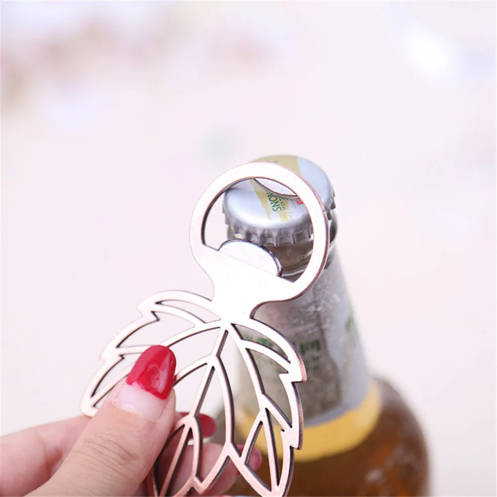 

Vintage Rose gold Leaves Bottle Opener Wall Mounted Wine Beer Opener Tool Bar Drinking Accessories Home Kitchen Supplies 1D1