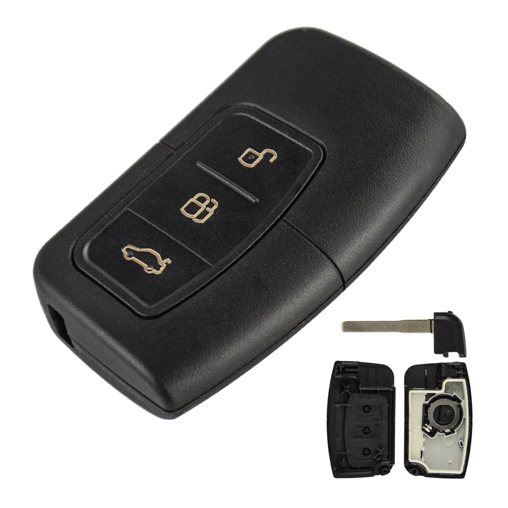 OkeyTech для Ford для Focus Fiesta Mk7 Escape автомобильное Kuga ключ крышка пустая смарт-карта дистанционный ключ БЕСКЛЮЧЕВОЙ вход Fob чехол HU101Blade