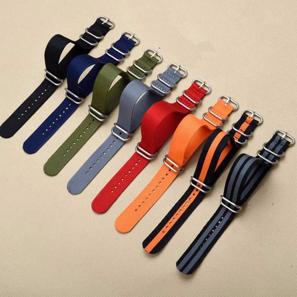 1pcs Nylon Resistant Straps18mm 20mm 22mm 24mm Nylon Band Watch NATO Strap Zulu Watchband Buckle Ring 1pcs Nylon Resistant Straps18mm 20mm 22mm 24mm Nylon Band Watch NATO Strap Zulu Watchband Buckle Ring