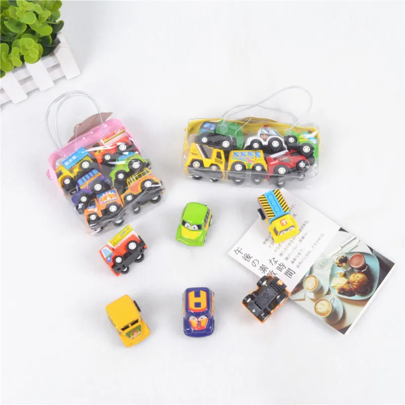 6pcs/set Toys Car Models Classic Boy Girl Truck Vehicle Kids Child Toy Mini Small Pull Back Car Toys For Toddler Children Gift