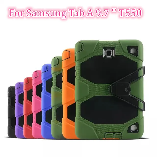 

Amor Heavy Duty case For Samsung Galaxy Tab A 9.7 '' SM-T550 T550 T551 T555 T555C Tablet Case Soft Silicone +PC Back Cover