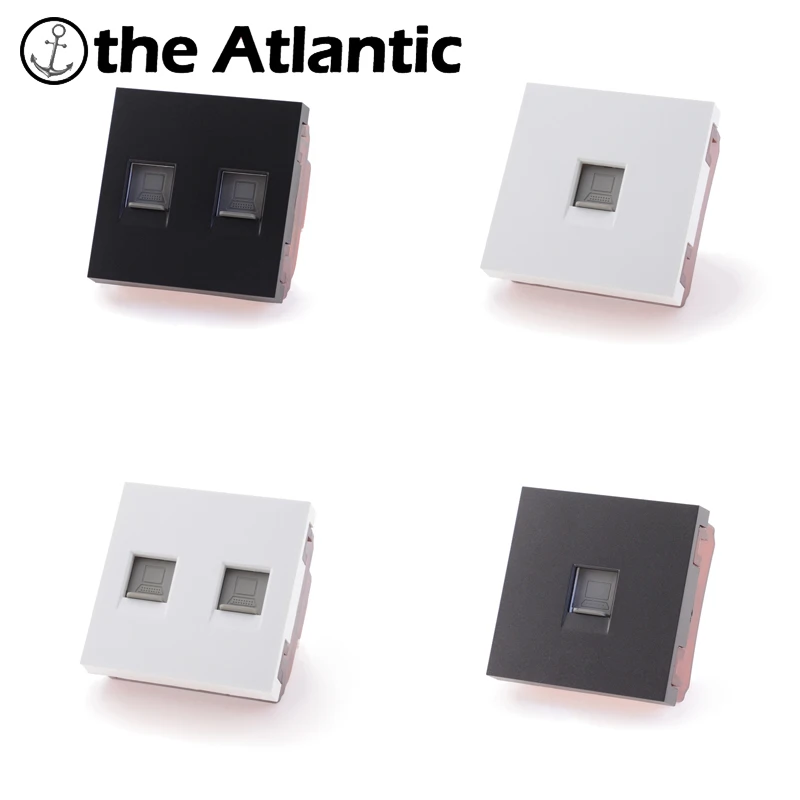 

Double/Single Internet Computer CAT5e RJ45 Outlet Socket Function Key For Module Only White/Black Plastic DIY Parts