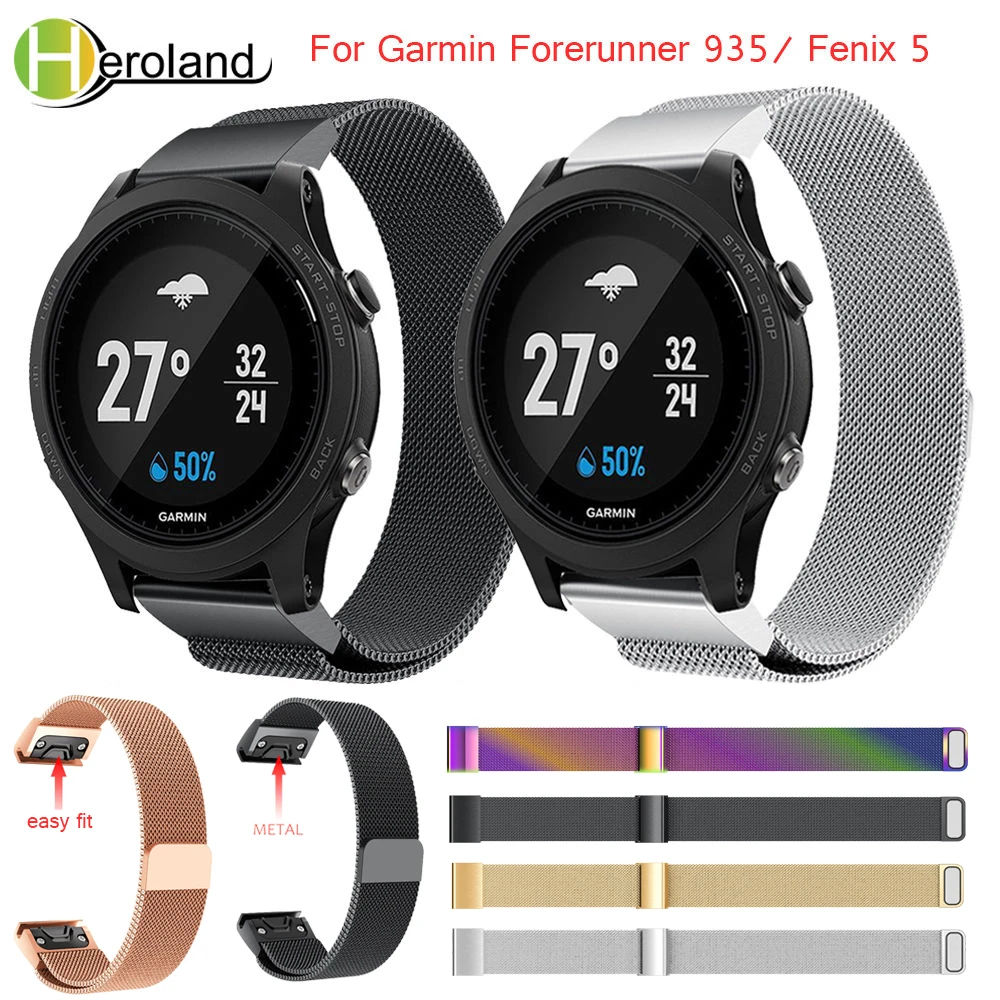Новинка для Garmin Forerunner 935/Fenix 5/5 Plus Миланская Магнитная Петля ремешок часов Замена