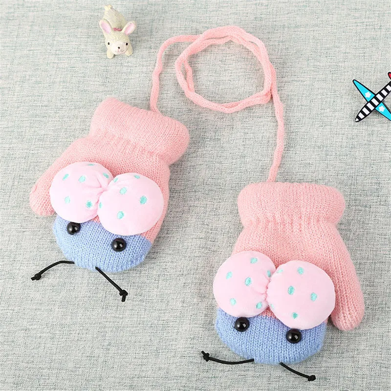 Cute Infant Baby Gloves Mittens Cotton Soft Knitting Warm Kids Gloves Thicken Hot Girls Boys Of Winter Warm Gloves  (3)