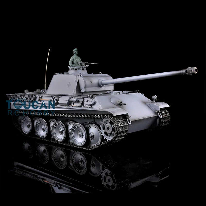 

1/16 Scale HengLong Gray German Panther G RTR RC Tank Upgraded Metal Version Tracks Driving Wheels 3879 TH00080