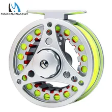 Maximumcatch Fly Reel and Line Combo 1-6wt Silver Fly Reel Set with fishing line Combo