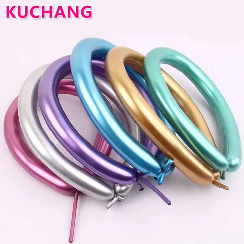 

100PCS Metallic Balloon Metal Texture Magic Tying Twisting Balloon Long Shape Balloon Latex Balloons Wedding Birthday Decoration