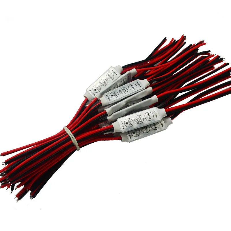 

5pcs/lot 12V Mini 3 Keys Single Color LED Controller Brightness Dimmer for led 3528 5050 strip light Free shipping Monochrome 12