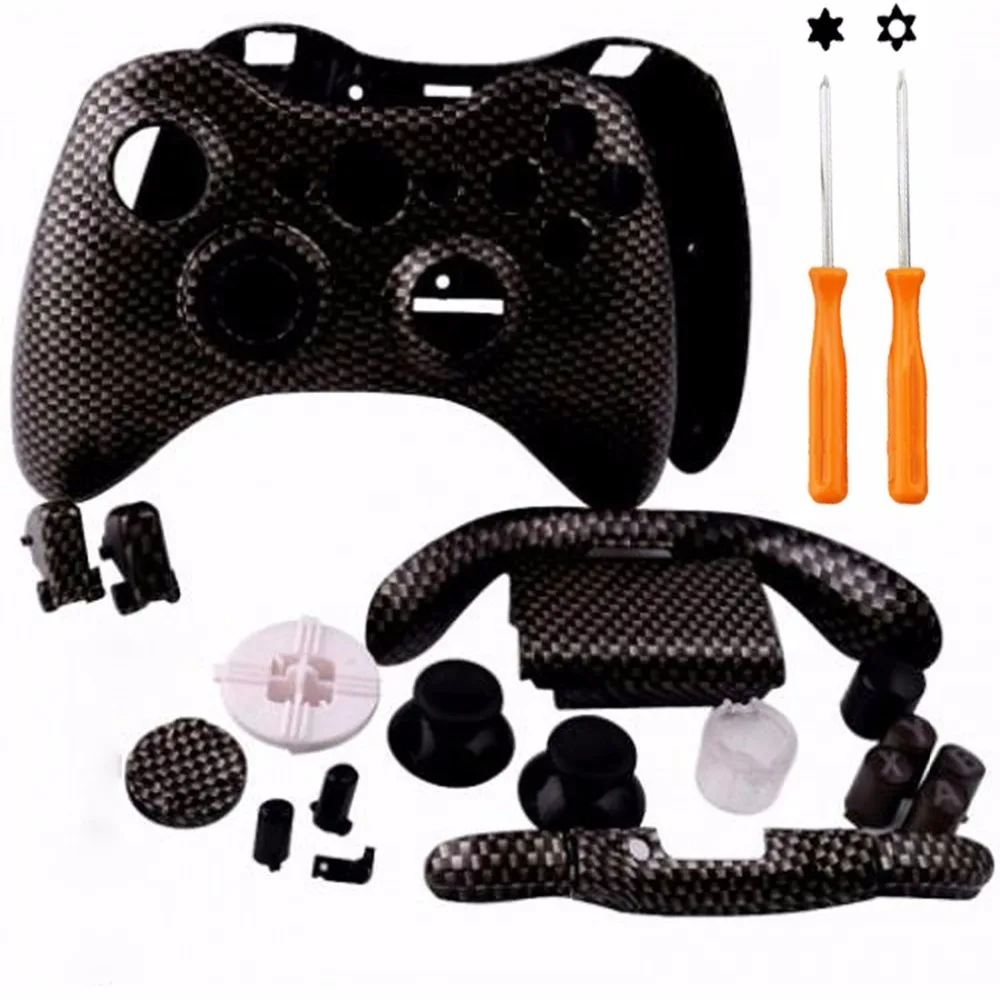 

Hydro Dipped Black Gold Carbon Fiber Wireless Controller Replacement Shell/Buttons for XBOX 360 Wireless Controller
