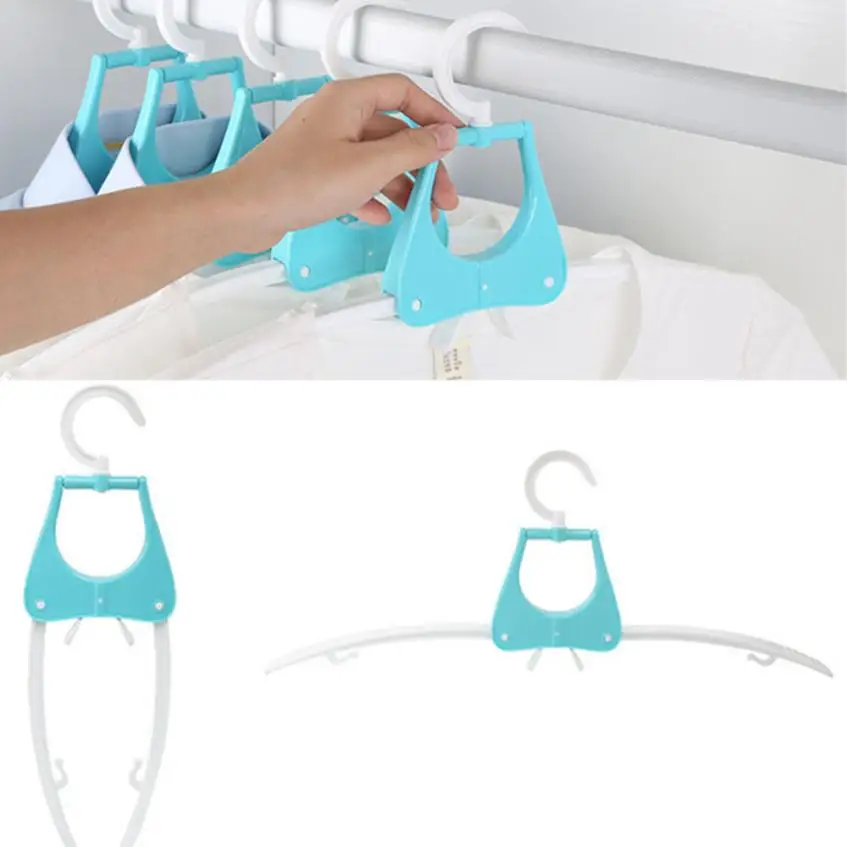 5Pcs Foldable Travel Home Non slip Clothes Hanger Hook Drying Rack Easy