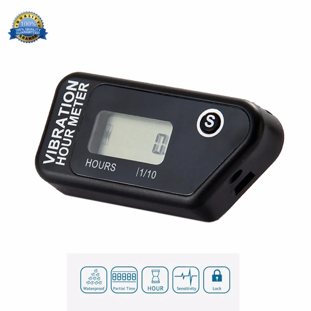 

Digital Wireless Vibration Hour Meter Resettable Meter For Motorcycle ATV Dirt Bike Lawn Mower Machine Equipment RL-HM016B