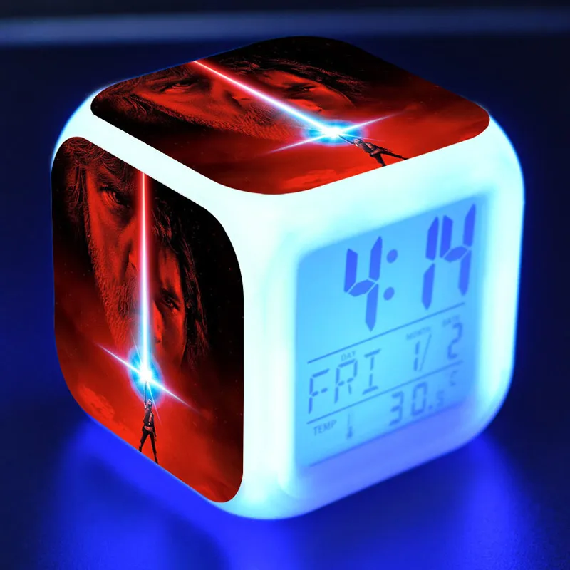 Star Wars Figurine Juguetes LED Alarm Clock Colorful Touch Light Star Wars: The Last Jedi Action Figure Toys Star Wars Figurine Juguetes LED Alarm Clock Colorful Touch Light Star Wars: The Last Jedi Action Figure Toys