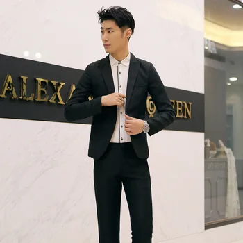 

Dropshippng Wholesale fashion slimming one-button casual small suit men's Korean version suit men hot sale business top coat