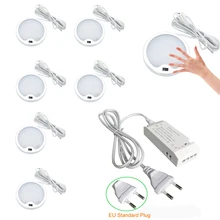 Aiboo светодиодный ик-переключатель под шкаф светильник ing лампы алюминиевый дисплей чехол светильник для кухни счетчик ручные датчики волны круглая шайба