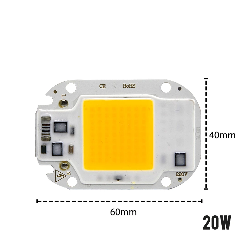 Светодиодный COB Чип 20 w 30 50 AC220V высокое Мощность смарт ic нет необходимости