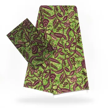 

2 Pcs Set 4 Yards African Ankara Prints Modell Material & 2 Yards Chiffon Ankara Chiffon Fabric YBXM-72