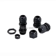 50 шт. Кабельные втулки PG 19 черные белые водонепроницаемые регулируемые нейлоновые разъемы соединения с прокладками 12-16 мм для электроприборов