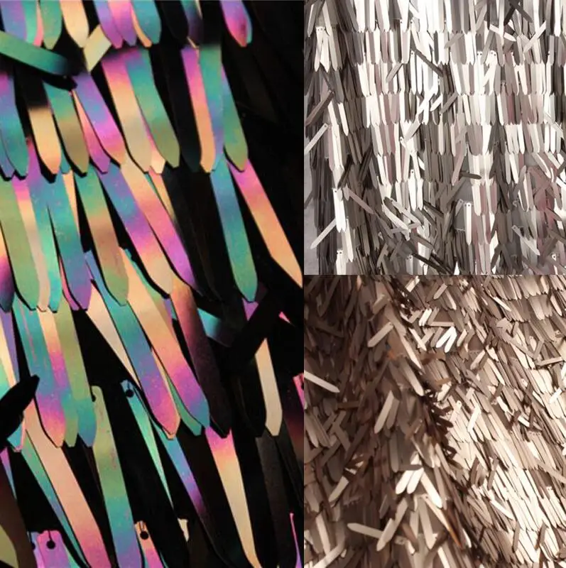 0,5*4 см блестки импорт шифрование цветной лазерный меч-образный Блестки Кружева Бисер свадебное платье украшения дизайнерские весы ткань