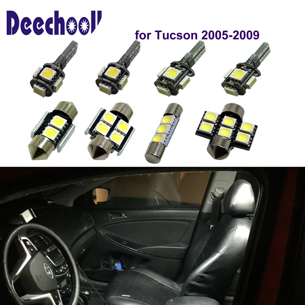 Deechooll 4 шт. Автомобильный светодиодный светильник s для Hyundai Tucson 2005 2009 Canbus белый