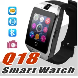 Розничная продажа Q18 Bluetooth Смарт-часы Поддержка sim-карты NFC соединение здоровье Смарт-часы для Android iOS с прямоугольной упаковкой