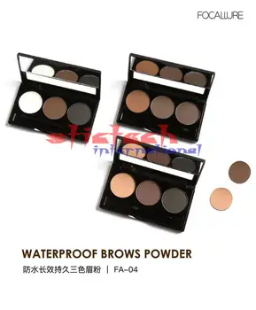 

by ems or dhl 500pcs Beauty 3 colors High Gloss Soft Easy to Wear Eye Brow Palette Shading Kit Brush Mirror Eyebrow Powder