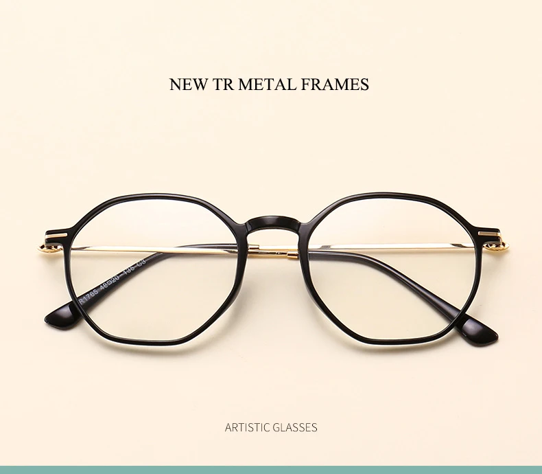 New fashion oval frame glasses full frame ladies beautifully decorated flat mirror men's metal trend glasses frame