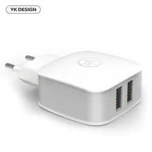 

YK Charger For iPhone iPad Mobile Phone Double USB Charger UK Charger Plug Adapter Portable Travel Wall Charger