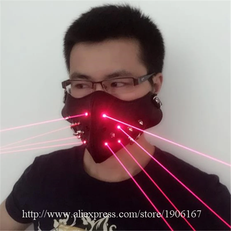 Newest Red Laser Mask Luminous Light Up Laserman Show Halloween Masks